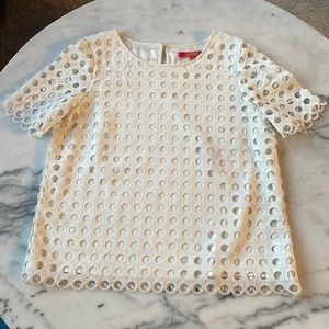 Catherine Catherine Malandrino Holland Lace Blouse - White, Size 6